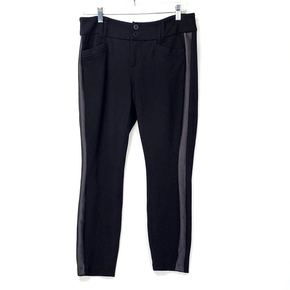 Torrid Black Stretch Pull on Joggers Size 10 Activewear Pants Gray Tuxedo Stripe